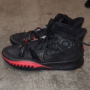 Mint Condition Nike Kyrie 7 Bred Black and Red High-Top Sneakers